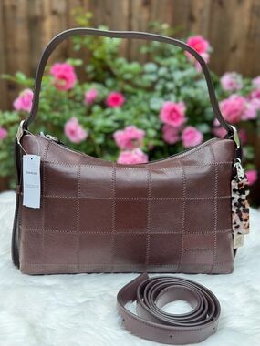 NWT Coachtopia Alter Ego Slouchy Shoulder Checkerboard Maple Medium Bag